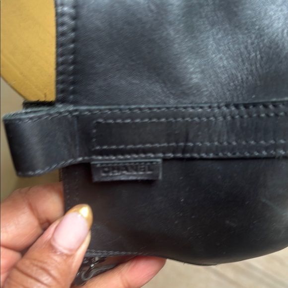 CHANEL Black Wedge Peep-Toe Shoes. Size 8 - Picture 5 of 13